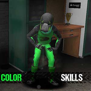 El jinete se estira antes del paseo