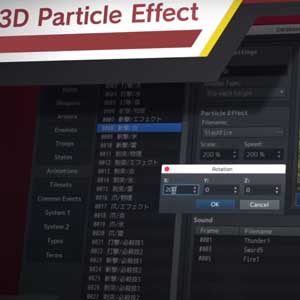 RPG Maker MZ Efectos de partículas en 3D