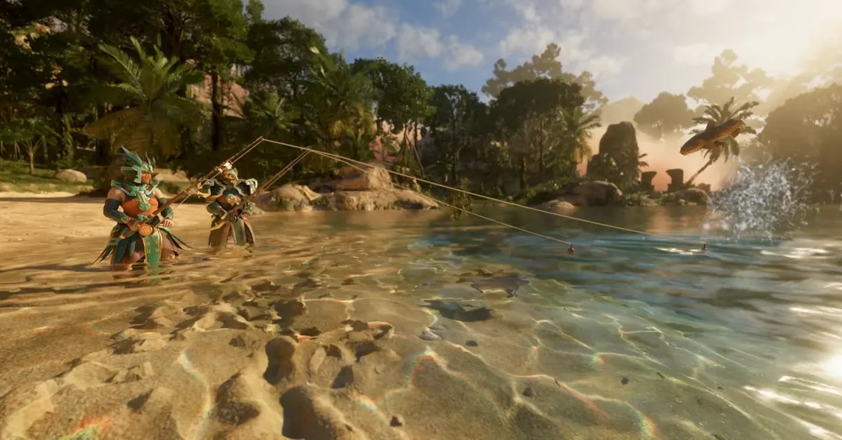 ¡Wake of the Water trae una nueva forma de jugar a Enshrouded introduciendo el Bioma Veilwater Basin y el agua simulada!