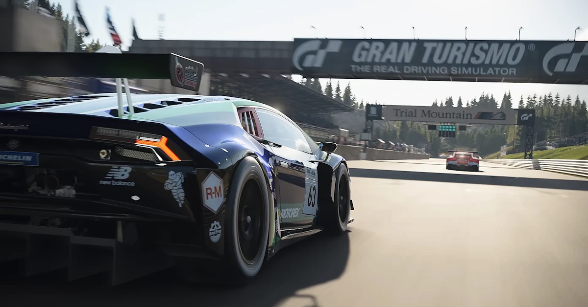 Un espectacular deportivo de Gran Turismo 7 quemando asfalto en un circuito... algo que, contra todo pronóstico, existe en Nintendo Switch 2