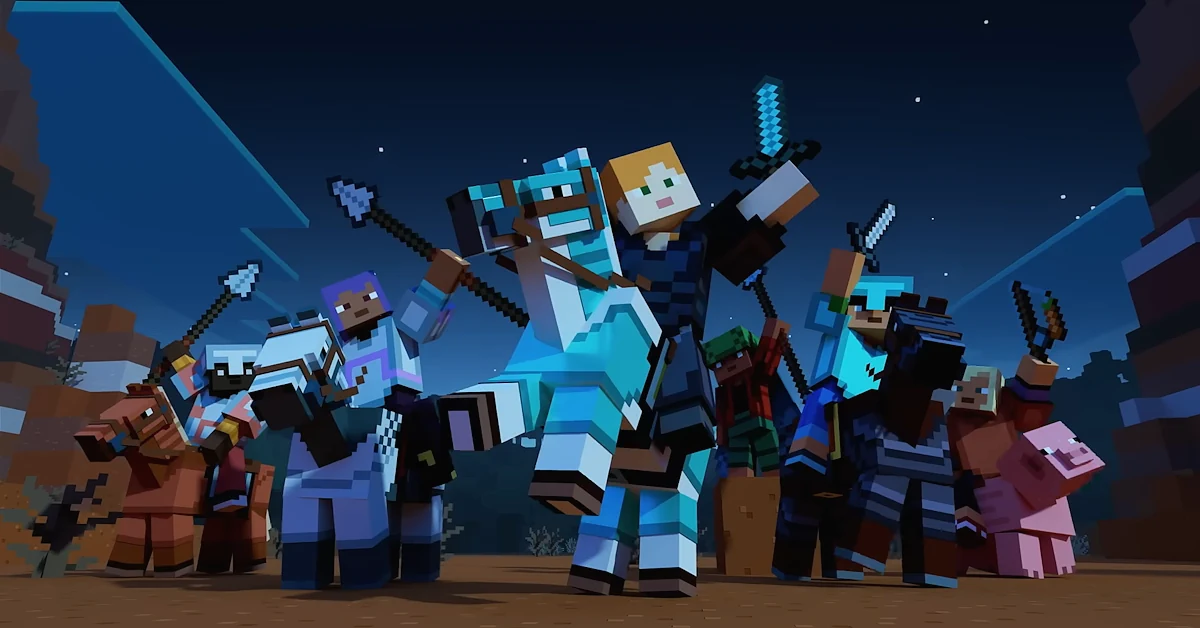 Captura de pantalla de la actualización Mounts of Mayhem de Minecraft