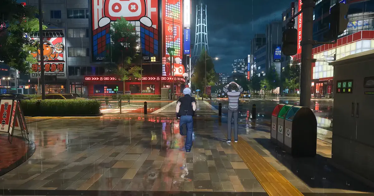 Una calle bañada por el neón en Hethereau espera a los jugadores en Neverness to Everness, que se lanza en abril de 2026