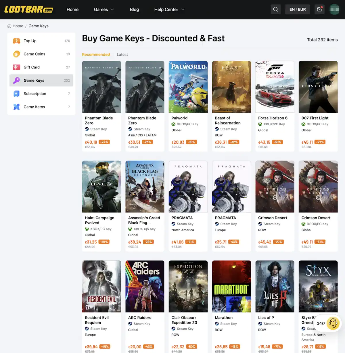 Reservar ahora en LootBar: activación instantánea y precio más bajo