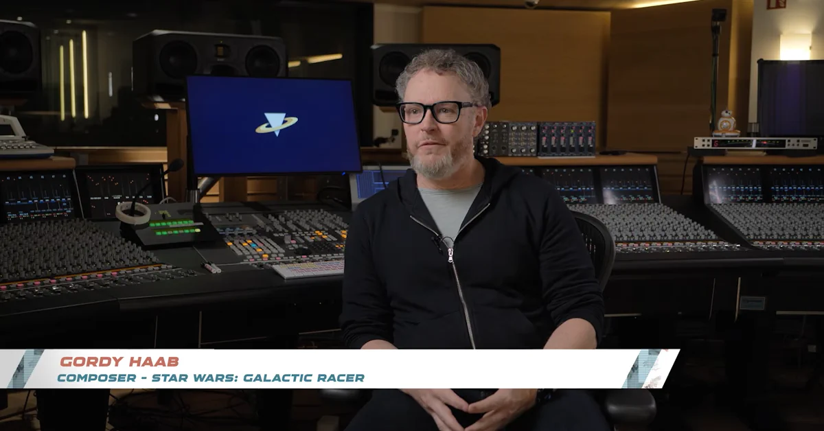El compositor Gordy Haab dirige las sesiones de grabación orquestal para Star Wars: Galactic Racer en el Vienna Synchron Stage