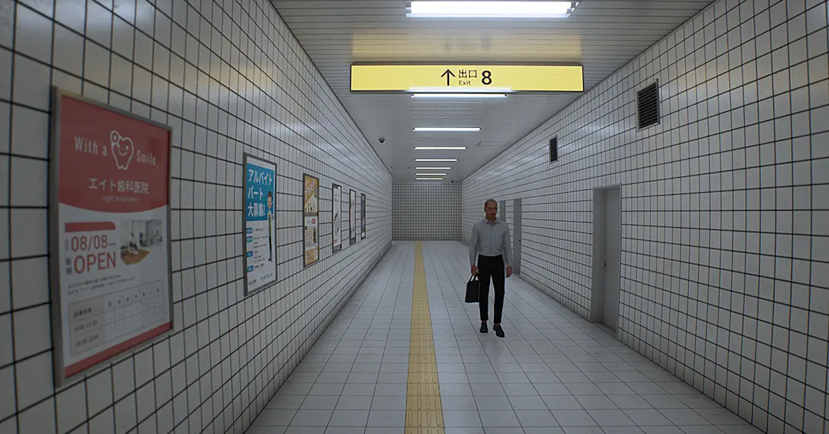 Los jugadores deben escanear meticulosamente cada detalle de los repetitivos túneles del metro para detectar anomalías
