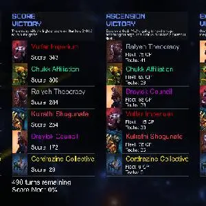 StarDrive 2: Sector Zero - Estadísticas de Victoria