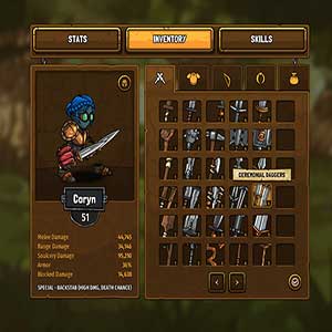 Swords & Souls Neverseen - Inventory interface