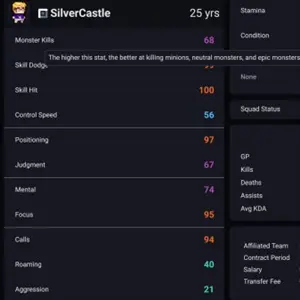 Teamfight Manager 2 - Perfil del jugador