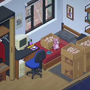 Unpacking - Habitación con cama