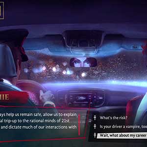 bañado en las luces de la noche