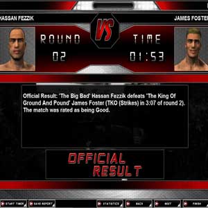 Los resultados de los partidos del Mundo de las Artes Marciales Mixtas